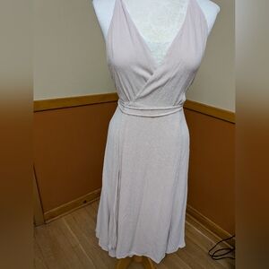 Reformation Cream Backless Wrap Dress